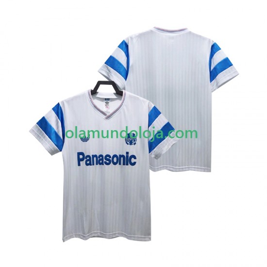 Camisola Olympique de Marseille 1990 Retro Homem Equipamento Primeiro Manga Curta